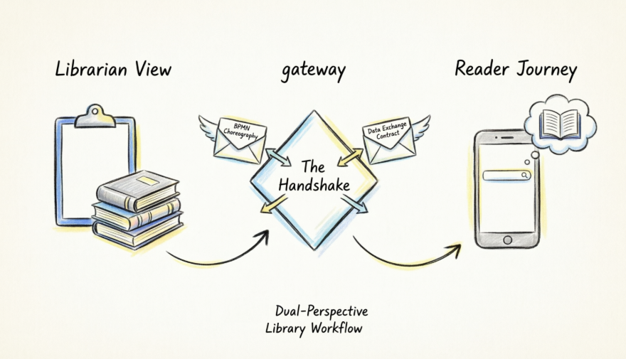 Jenseits des Flussdiagramms: Die Entschlüsselung von Bibliotheksabläufen durch die zweiperspektivische BPMN