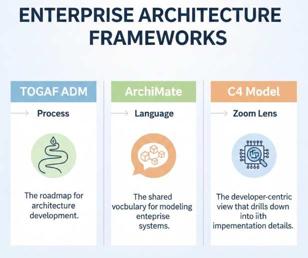 TOGAF、ArchiMate、C4の統合：現代企業向けの統合的アーキテクチャワークフロー