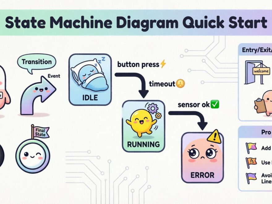 Hướng dẫn nhanh về Sơ đồ Máy trạng thái: Từ trang trống đến Logic nhúng hoạt động