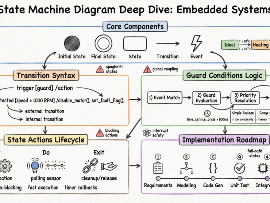 Khám phá sâu về Sơ đồ Máy trạng thái: Giải mã các chuyển tiếp và điều kiện bảo vệ cho các hệ thống nhúng