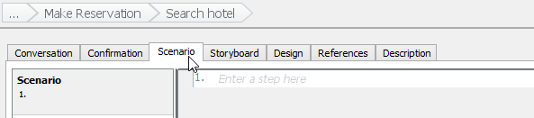 Open user story scenario tab