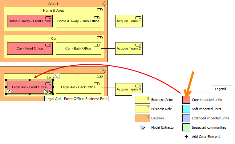 Apply color code with color legend