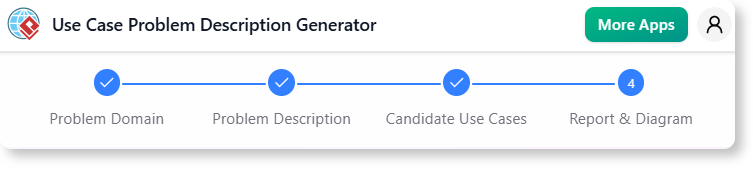 Steps when using the Use Case Problem Description Generator to analysis problem.
