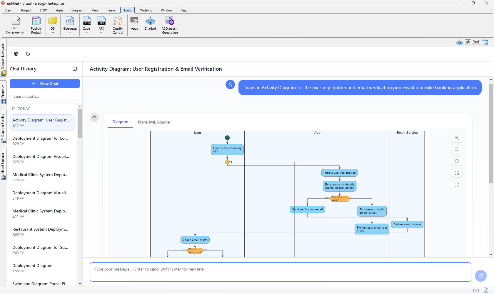 Activity Diagram Integration
