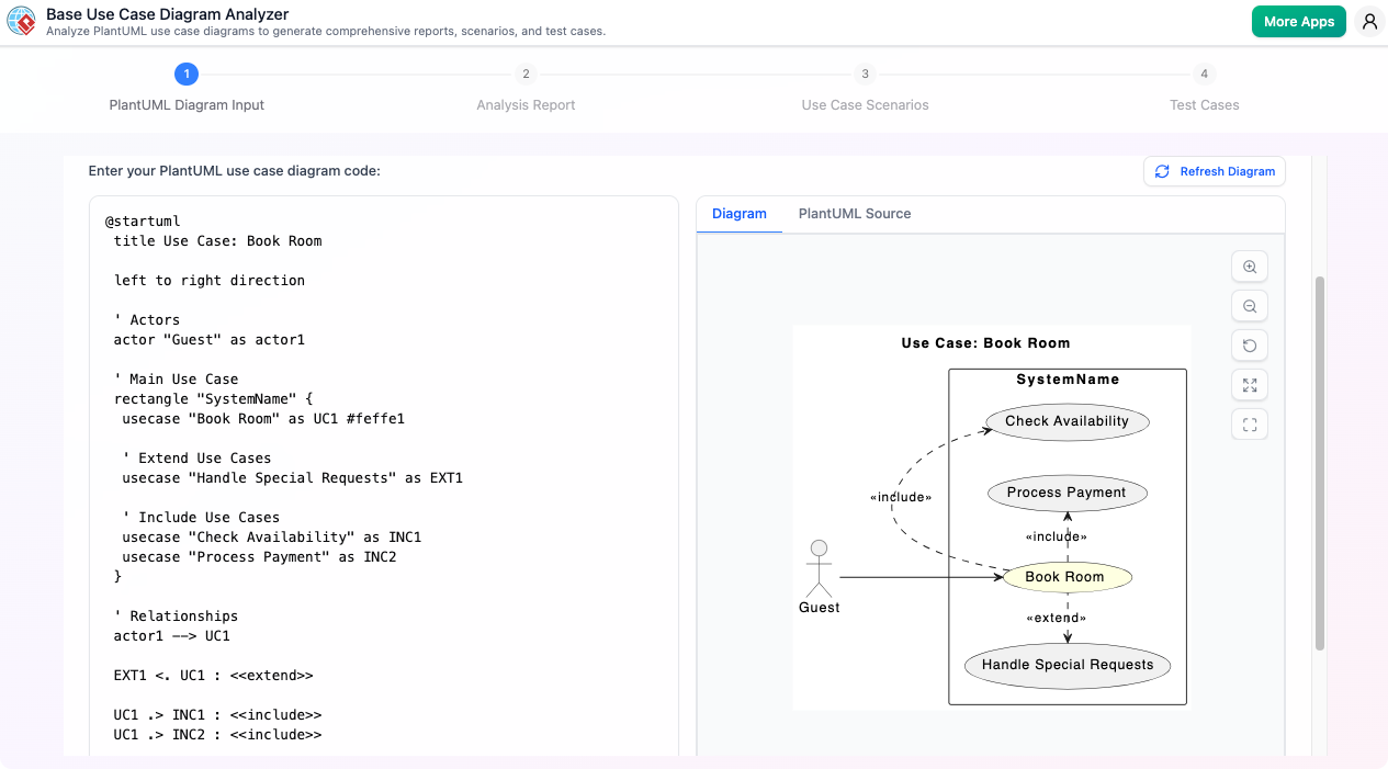 Base Use Case Diagram Analyzer