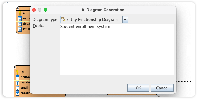 AI-Powered Entity Relationship Diagram Generation