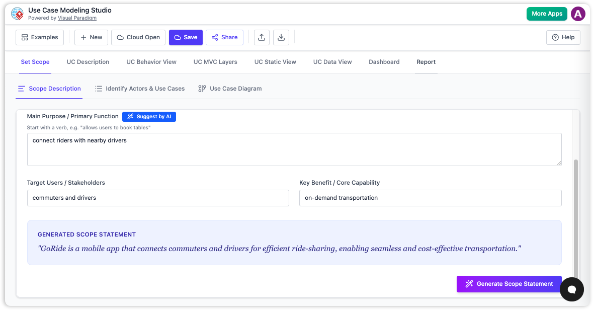AI-Powered Modeling Studio - Description genereation