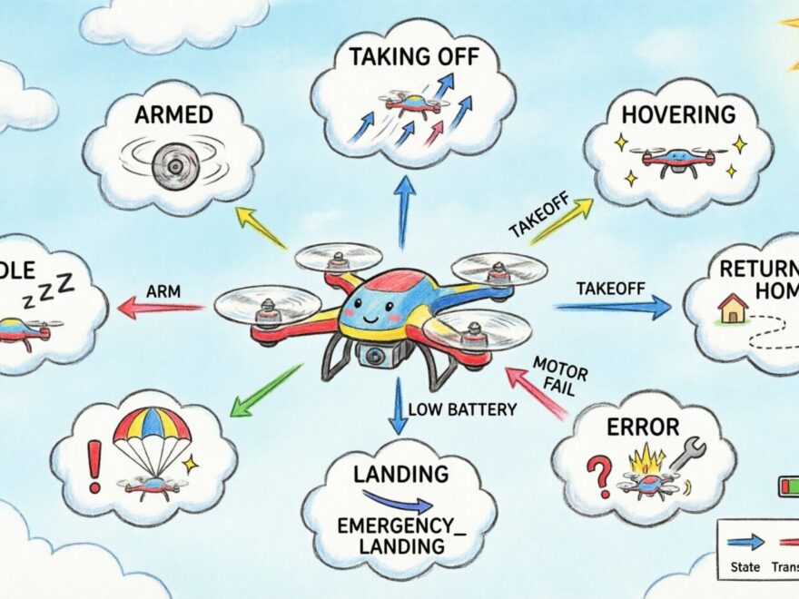 State Machine Diagram Case Study: Real-World Example of a Drone Control Logic Design
