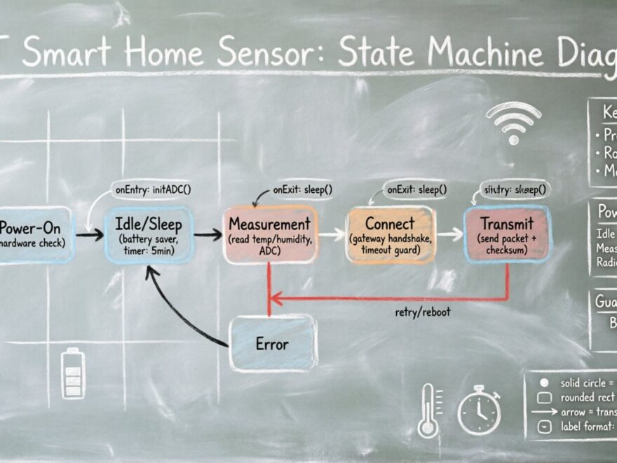 Case Study: Building a Reliable State Machine Diagram for a Simple IoT Smart Home Sensor