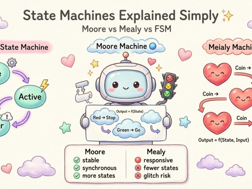 State Machine Diagram Comparison: Finite, Moore, and Mealy Models Explained Simply