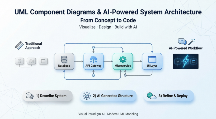 A Comprehensive Case Study on UML Component Diagrams and AI-Powered System Architecture