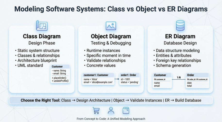 A Comprehensive Case Study on Modeling E-Commerce Systems Using Class, Object, and ER Diagrams