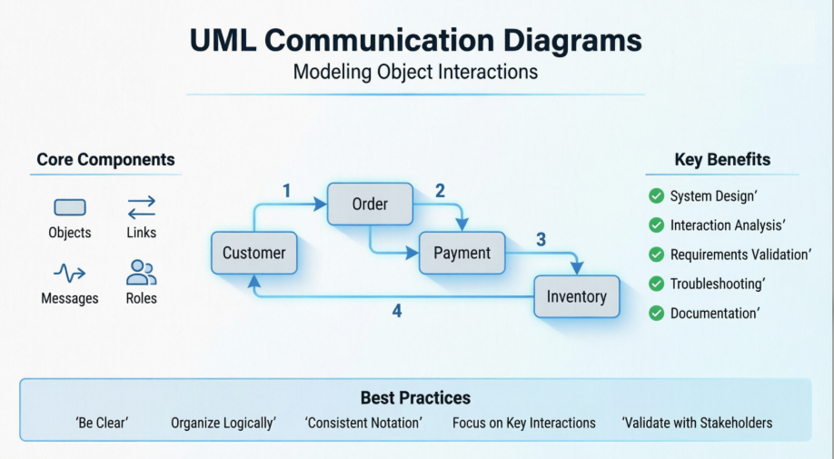 Mastering Object Interactions: A Practical Case Study on UML Communication Diagrams in System Design