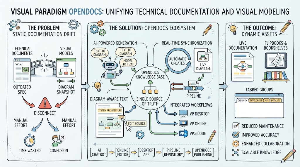 Visual Paradigm Opendocs: Unifying Technical Documentation and Visual Modeling