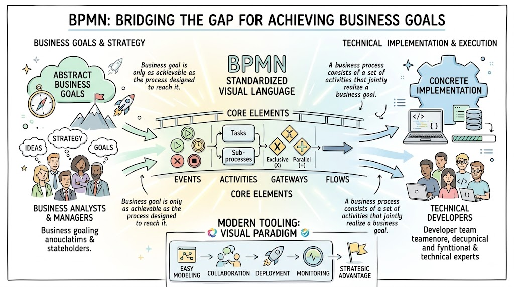 BPMN Modeling: Bridging The Gap for Achieving Business Goals