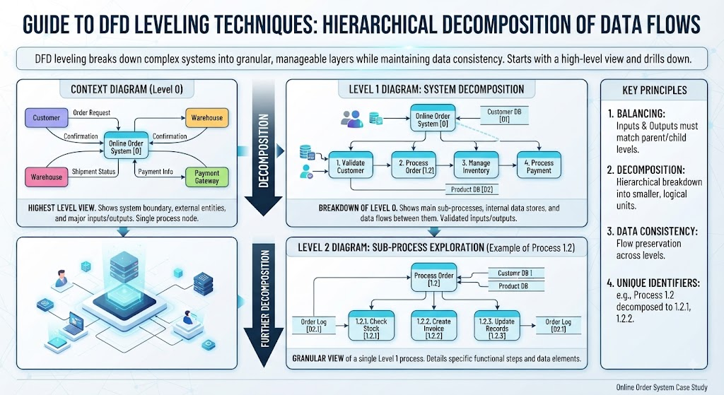 DFD Leveling Top-Down Decomposition Techniques