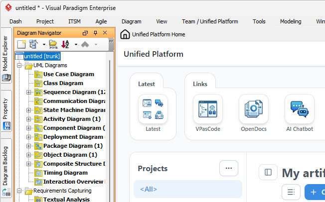 Visual Paradigm Unified Platform | Your Centralized Design Workspace