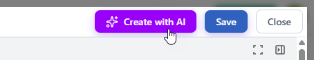 Clicking the Create with AI button to start generation